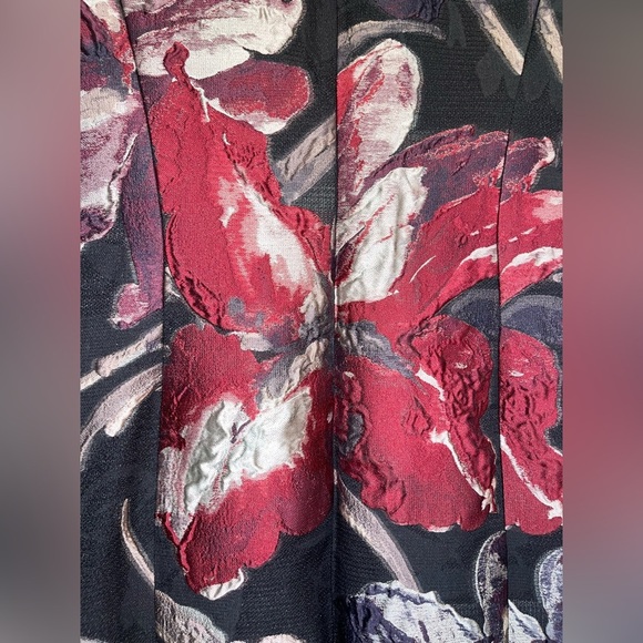 Lafayette 148 Jacquard Floral Sleeveless Sheath Dress Women's 4 Black Red - Picture 6 of 7